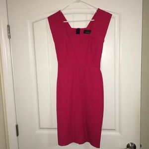 Bright pink flattering Roland Mouret dress